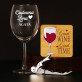 Zestaw prezentowy dla żony z kieliszkiem do wina i korkociągiem
