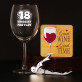 Zestaw prezentowy na 18 urodziny z kieliszkiem do wina i korkociągiem