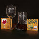 Zestaw prezentowy na ślub z kieliszkiem do wina i szklanką do whisky Zestaw prezentowy na ślub z kieliszkiem do wina i szklanką do whisky