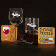 Zestaw prezentowy projekt własny z kieliszkiem do wina i szklanką do whisky 