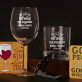 Zestaw prezentowy ślubny z kieliszkiem do wina i szklanką do whisky 