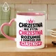 Kubek Z Nadrukiem Dla Chrzestnej Prezent Dla Kobiety: Chrzestna Z Ciastkiem Kubek Z Nadrukiem Dla Chrzestnej Prezent Dla Kobiety: Chrzestna Z Ciastkiem