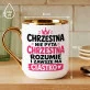 Kubek Z Nadrukiem Dla Chrzestnej Prezent Dla Kobiety: Chrzestna Z Ciastkiem Kubek Z Nadrukiem Dla Chrzestnej Prezent Dla Kobiety: Chrzestna Z Ciastkiem