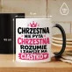 Kubek Z Nadrukiem Dla Chrzestnej Prezent Dla Kobiety: Chrzestna Z Ciastkiem Kubek Z Nadrukiem Dla Chrzestnej Prezent Dla Kobiety: Chrzestna Z Ciastkiem