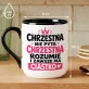 Kubek Z Nadrukiem Dla Chrzestnej Prezent Dla Kobiety: Chrzestna Z Ciastkiem Kubek Z Nadrukiem Dla Chrzestnej Prezent Dla Kobiety: Chrzestna Z Ciastkiem