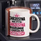 Kubek Z Nadrukiem Dla Chrzestnej Prezent Dla Kobiety: Chrzestna Z Ciastkiem Kubek Z Nadrukiem Dla Chrzestnej Prezent Dla Kobiety: Chrzestna Z Ciastkiem